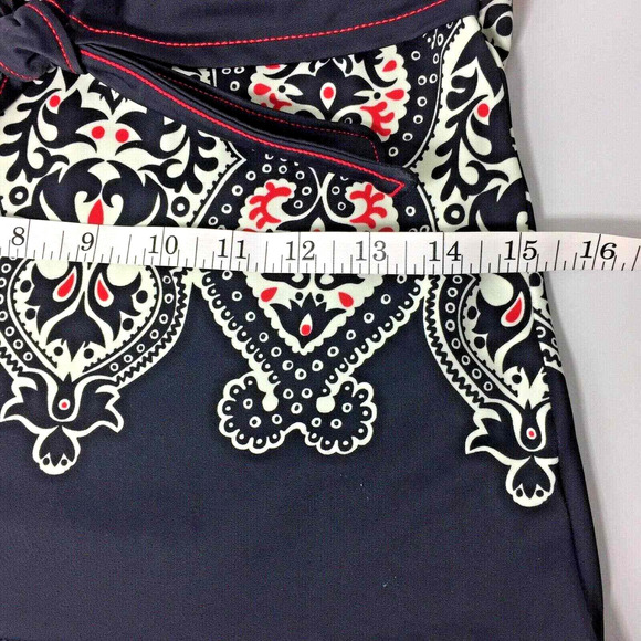 Christina Tankini Top Womens Size 10 Padded Bra Black Red Print Swim Top Modest - Picture 6 of 10